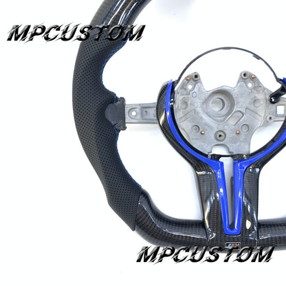 Mpcustom for BMW 4 series F32/F33/F36 carbon fiber steering wheel blue stitching