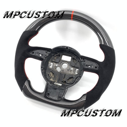 Mpcustom for Audi B8.5 S6 2012-2016 carbon fiber steering wheel red stripe line