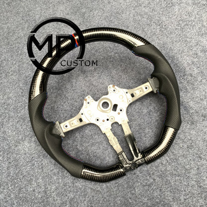 MPCUSTOM Fit For BMW BMW M2 F87 M3 F80 M4 F82 F83 M5 F10 M6 F06 F12 F13 X5 M F85 X6 M F86 carbon fiber steering wheel black perforated leather BMW three-color center line