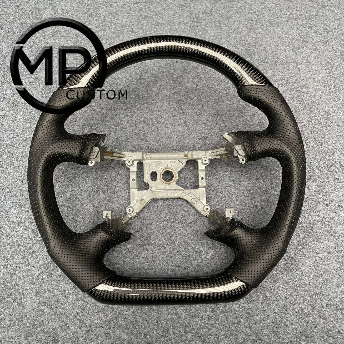MPCUSTOM Fit For Ford mustang GT 1999-2004 carbon fiber steering wheel black perforated leather