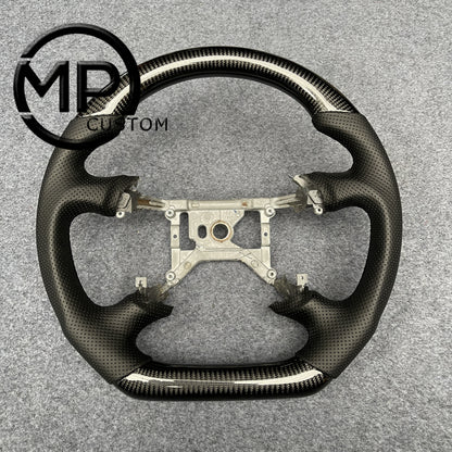 MPCUSTOM Fit For Ford mustang GT 1999-2004 carbon fiber steering wheel black perforated leather