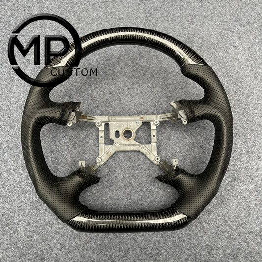 MPCUSTOM Fit For Ford mustang GT 1999-2004 carbon fiber steering wheel black perforated leather
