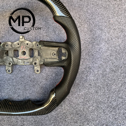 MPCUSTOM Fit For 2018-2025 Jeep JL JR Wrangler/Gladiator carbon fiber steering wheel black perforated leather red center line