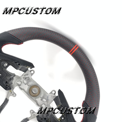 Mpcustom for Honda 10th Gen Civic 2016+ carbon fiber steering wheel matte and red stitching