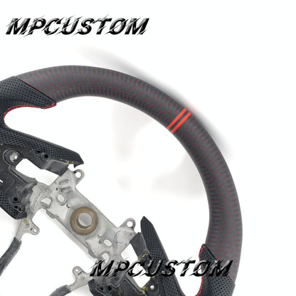 Mpcustom for Honda 10th Gen Civic 2016+ carbon fiber steering wheel matte and flat bottom and round top