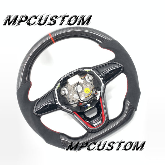 Mpcustom for Volkswagen MK8 carbon fiber steering wheel red stripe line
