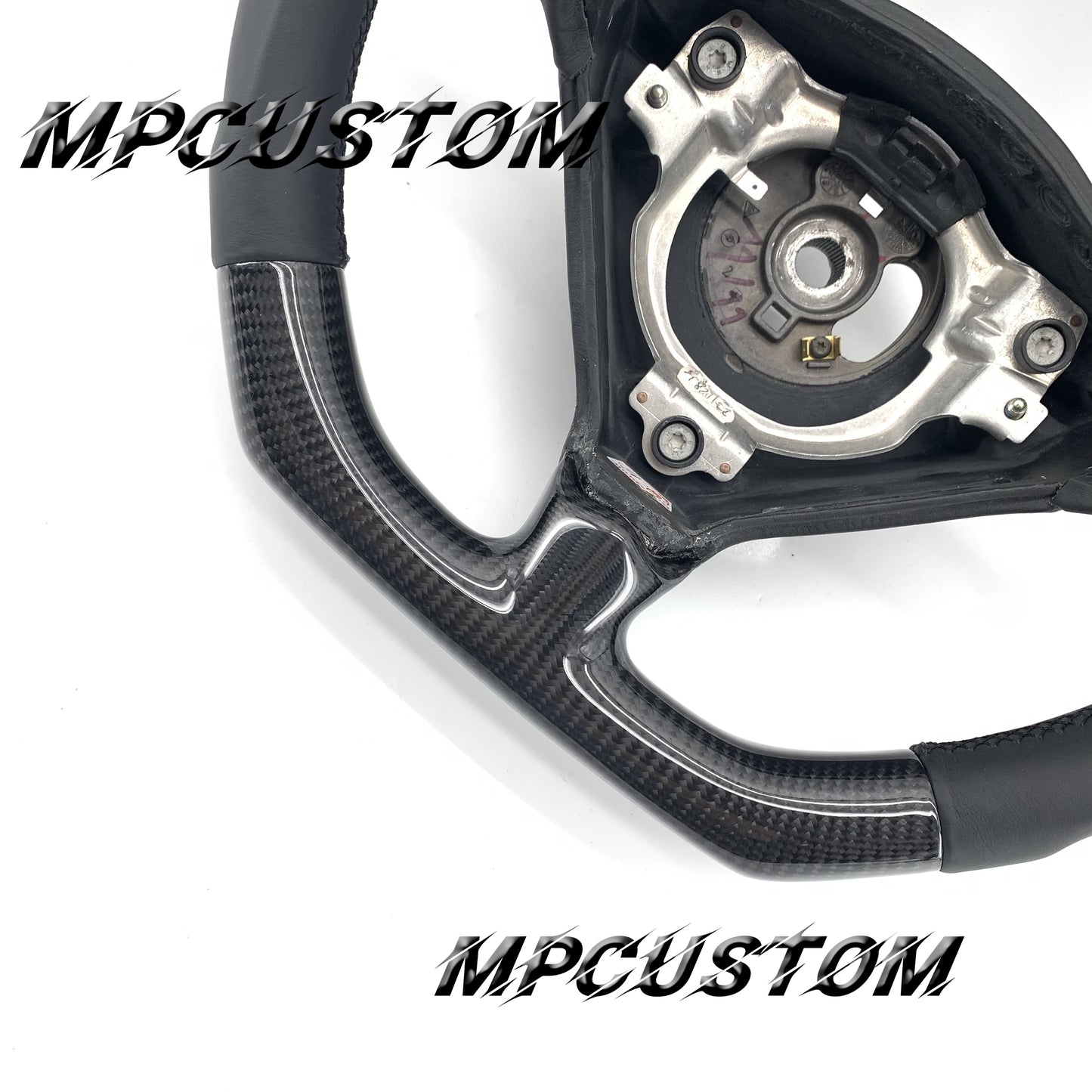 Mpcustom for Porsche 996 carbon fiber steering wheel gloss and red stripe line