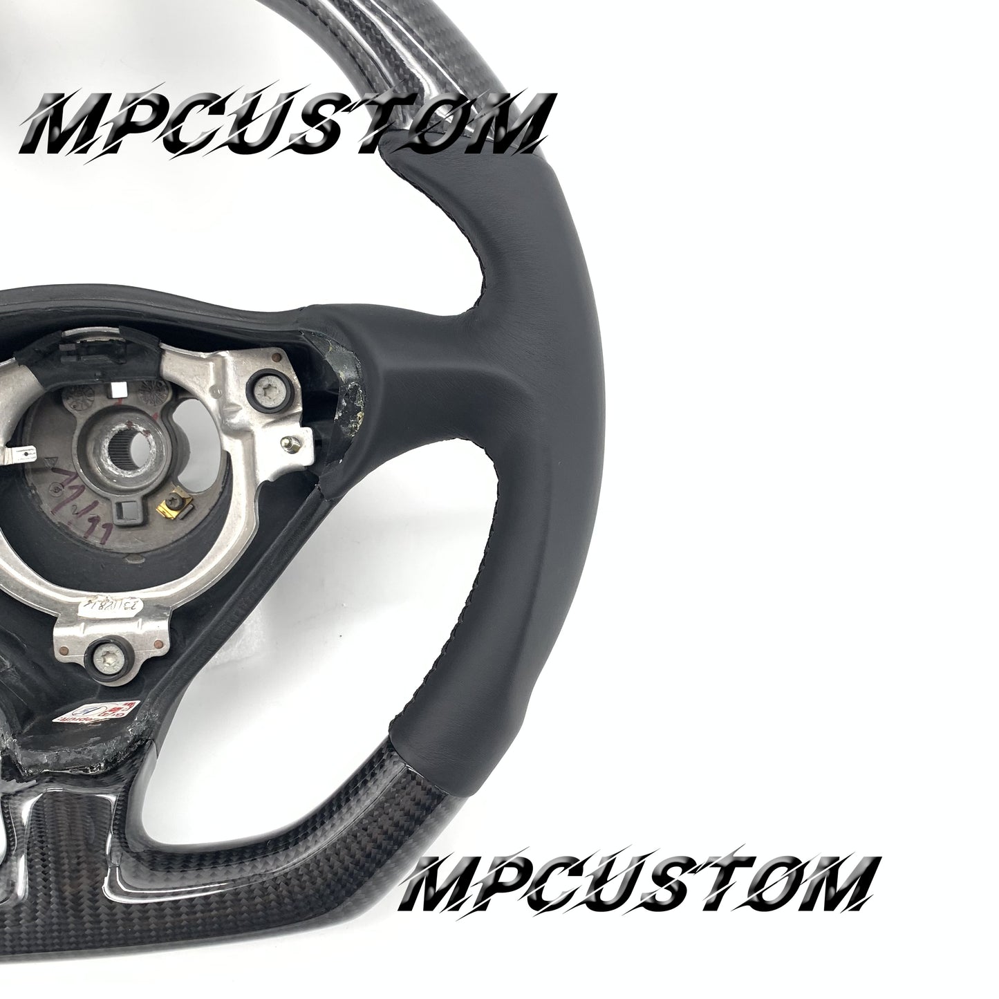 Mpcustom for Porsche 996 carbon fiber steering wheel gloss and red stripe line