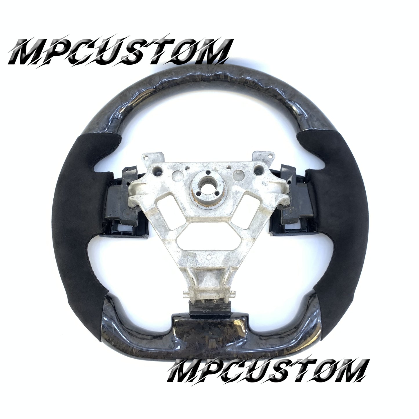 Mpcustom for Nissan 350z 2002-2009 carbon fiber steering wheel gloss and flat bottom