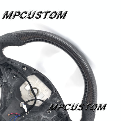 Mpcustom for Tesla model S X carbon fiber steering wheel gloss and white stitching