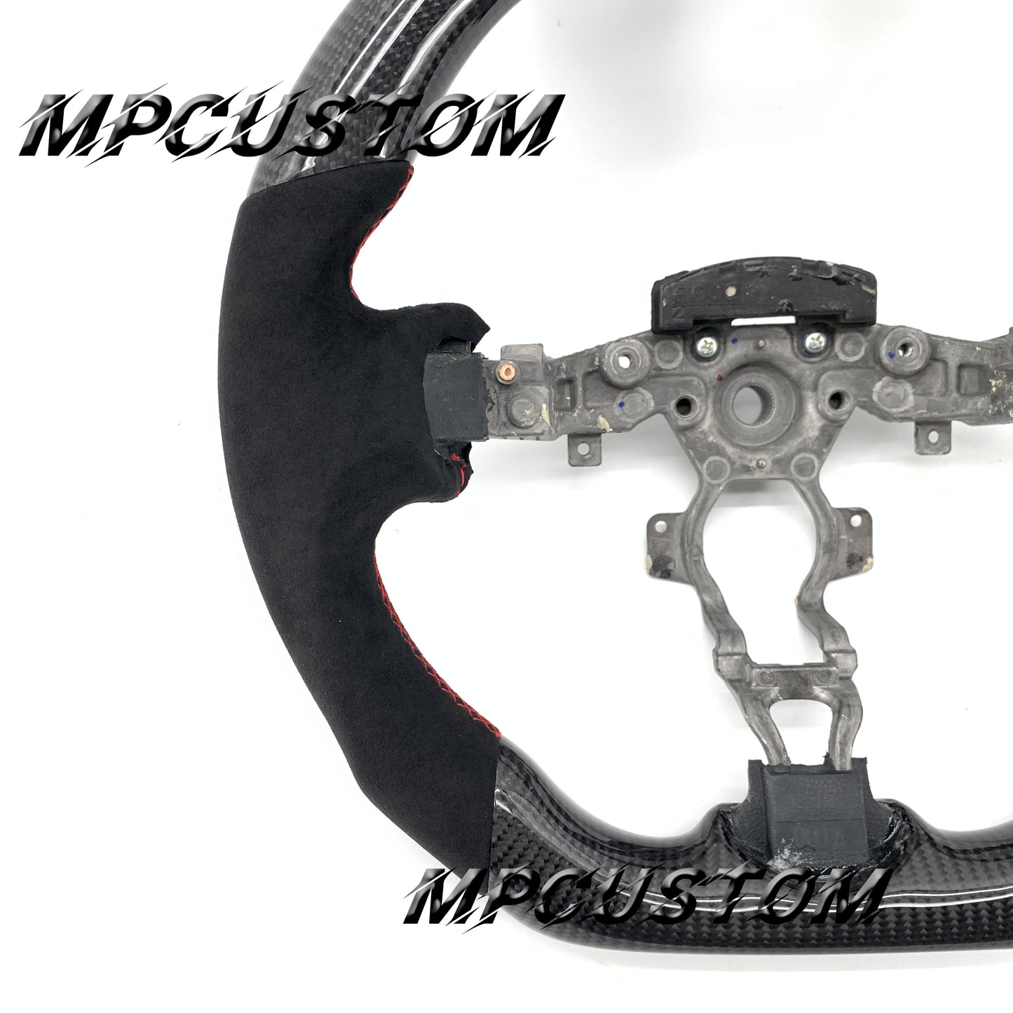 Mpcustom for Nissan 370z Juke z34 carbon fiber steering wheel gloss and red stripe line