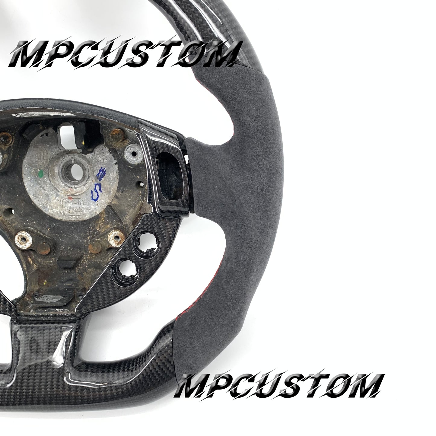 Mpcustom for Maserati GT carbon fiber steering wheel gloss and flat top