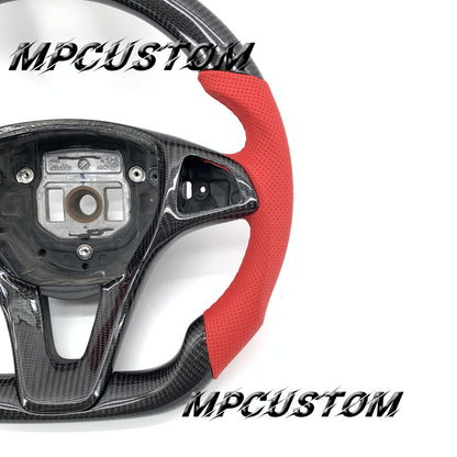 Mpcustom for Mercedes Benz c180 c300 carbon fiber steering wheel round top