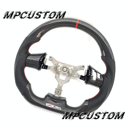 Mpcustom for Chevrolet Corvette C6 ZR1 Z06 carbon fiber steering wheel flat bottom