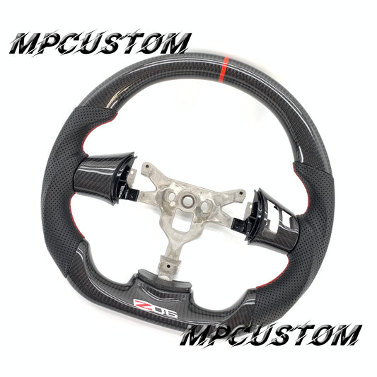 Mpcustom for Chevrolet Corvette C6 ZR1 Z06 carbon fiber steering wheel flat bottom