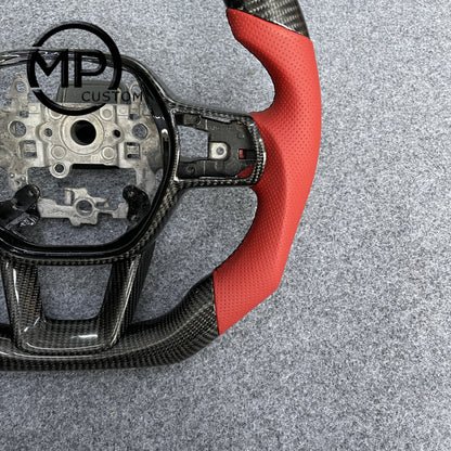 MPCUSTOM Fit For Honda integra/11thgen civic 22+ (FL5)/12th gen accord 2023+ carbon fiber steering wheel black perforated leather red center line