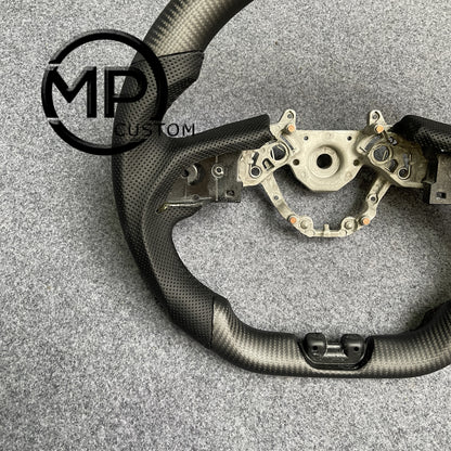 MPCUSTOM Fit For NISSAN GTR R35 2017-2024 matte carbon fiber steering wheel black perforated leather black line）