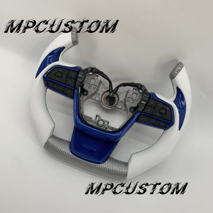 Mpcustom for Toyota Highlander 2022+ carbon fiber steering wheel green stitching