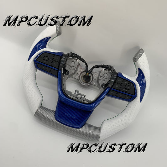 Mpcustom for Toyota Highlander 2022+ carbon fiber steering wheel green stitching