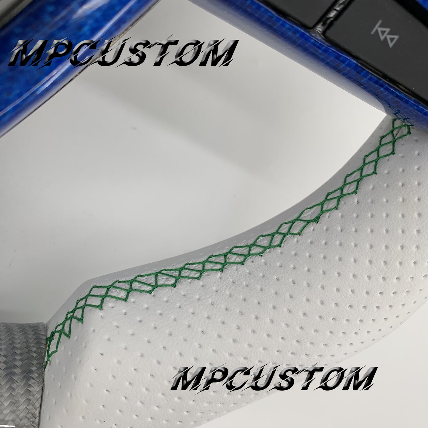 Mpcustom for Toyota Highlander 2022+ carbon fiber steering wheel green stitching