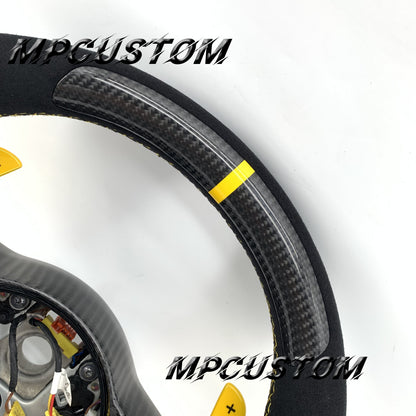 Mpcustom for Porsche Cayenne 911 carbon fiber steering wheel round top