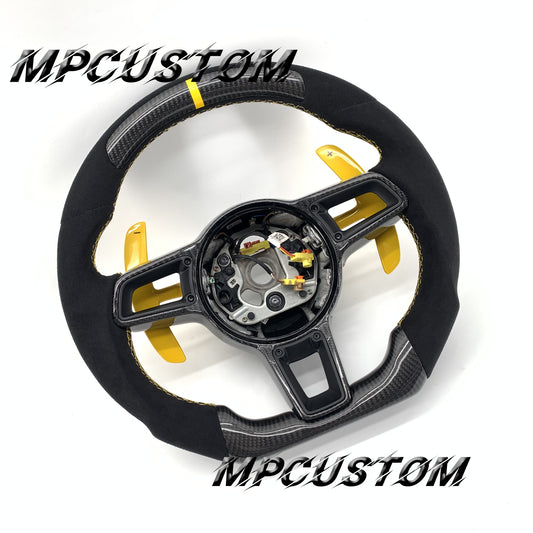 Mpcustom for Porsche Cayenne 911 carbon fiber steering wheel round top