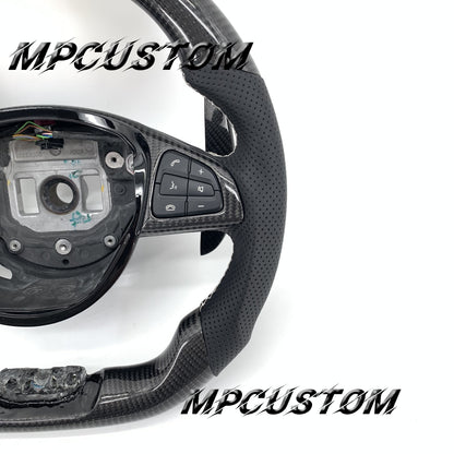 Mpcustom for Mercedes Benz 808AMG /W205 AMG carbon fiber steering wheel white stitching