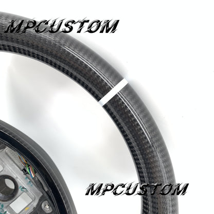 Mpcustom for Mercedes Benz 808AMG /W205 AMG carbon fiber steering wheel gloss and round top