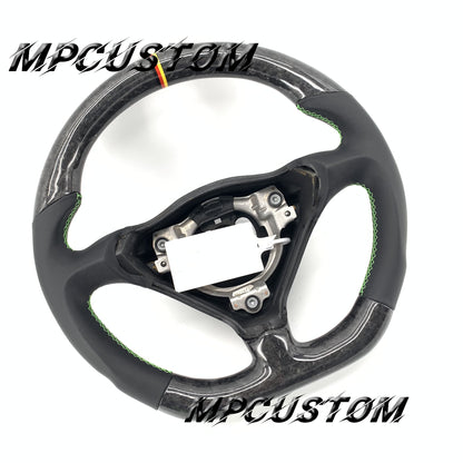 Mpcustom for Porsche 996 carbon fiber steering wheel gloss and green stitching