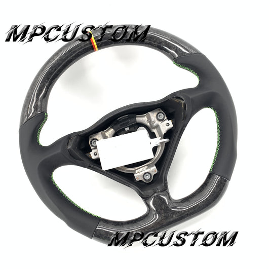 Mpcustom for Porsche 996 carbon fiber steering wheel gloss and green stitching