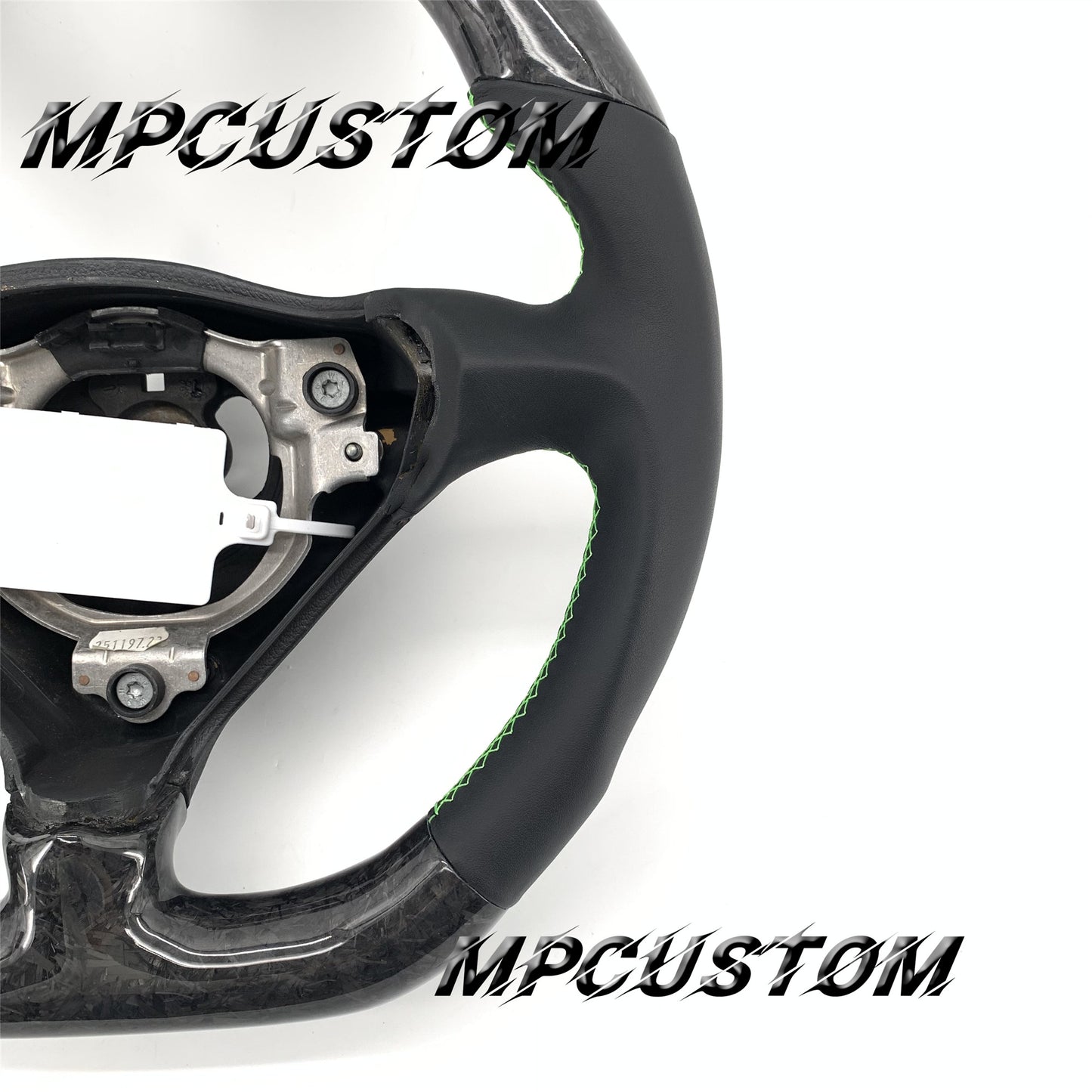 Mpcustom for Porsche 996 carbon fiber steering wheel green stitching
