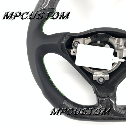 Mpcustom for Porsche 996 carbon fiber steering wheel gloss and green stitching