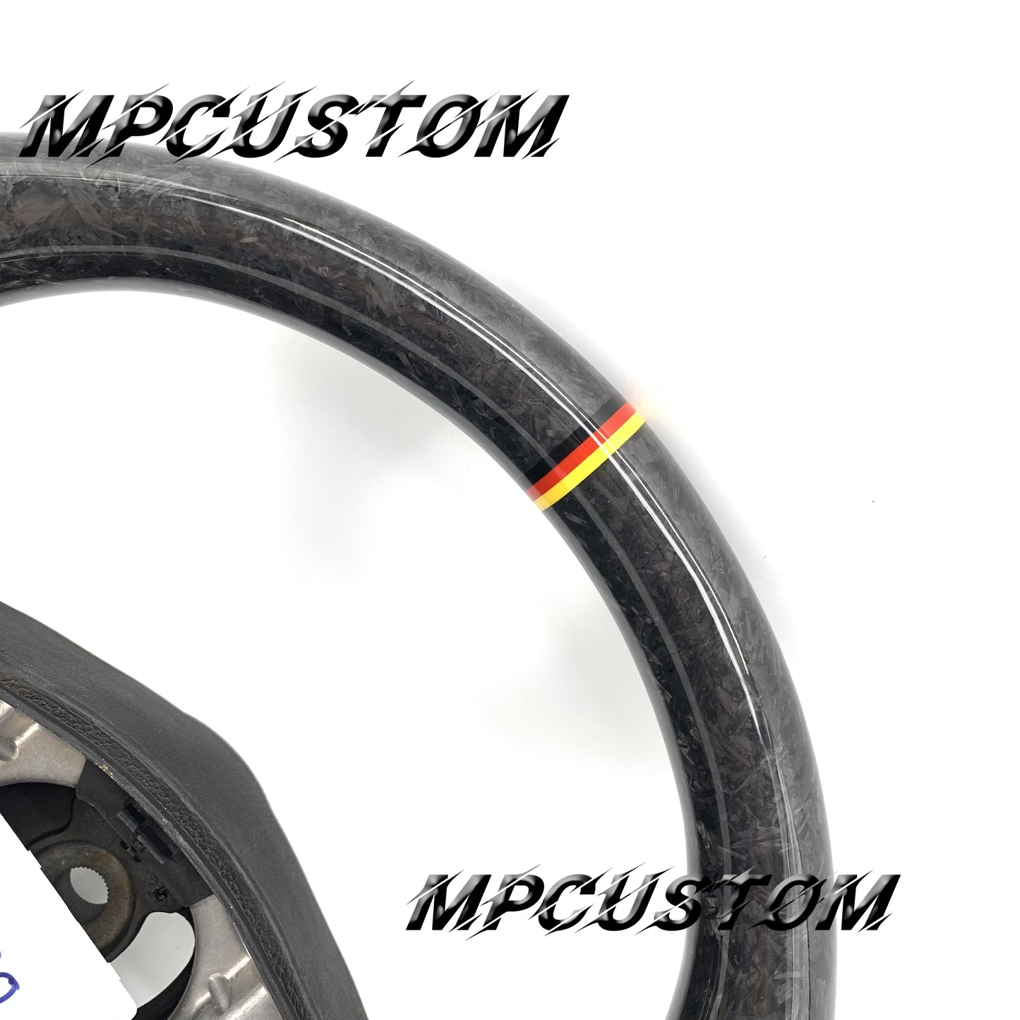 Mpcustom for Porsche 996 carbon fiber steering wheel gloss and green stitching