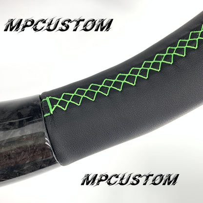 Mpcustom for Porsche 996 carbon fiber steering wheel green stitching