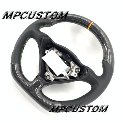 Mpcustom for Porsche 996 carbon fiber steering wheel green stitching