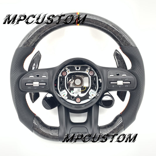 Mpcustom for Mercedes Benz 809AMG carbon fiber steering wheel flat bottom