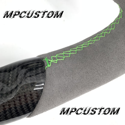 Mpcustom for Chevrolet Camaro 2010-2011 carbon fiber steering wheel green stripe line