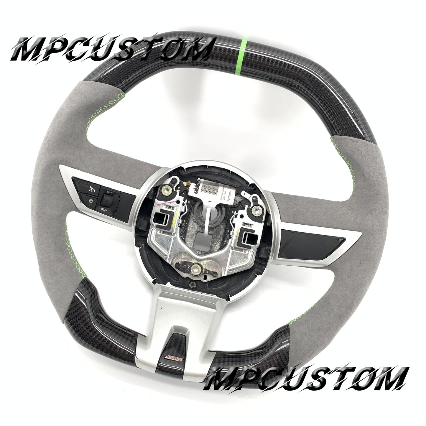 Mpcustom for Chevrolet Camaro 2010-2011 carbon fiber steering wheel green stripe line