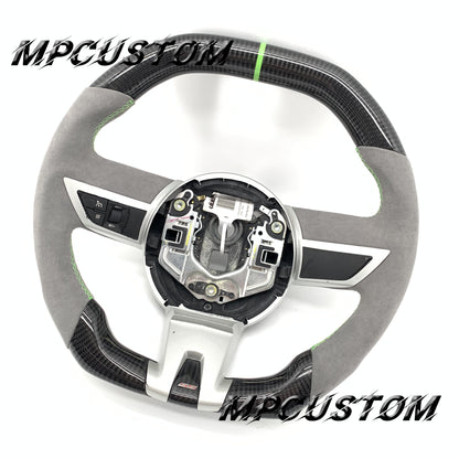 Mpcustom for Chevrolet Camaro 2010-2011 carbon fiber steering wheel green stripe line