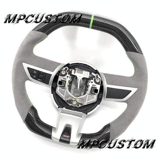 Mpcustom for Chevrolet Camaro 2010-2011 carbon fiber steering wheel green stripe line