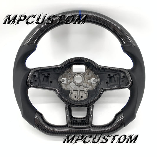 Mpcustom for Volkswagen MK7 2015-2019 carbon fiber steering wheel flat bottom