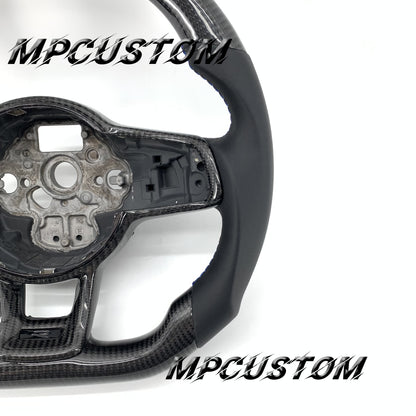 Mpcustom for Volkswagen MK7 2015-2019 carbon fiber steering wheel gloss and flat bottom