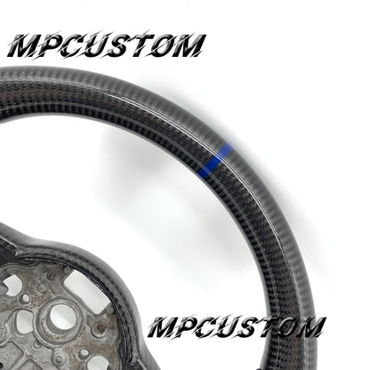 Mpcustom for Volkswagen MK7 2015-2019 carbon fiber steering wheel blue stripe line and blue stitching