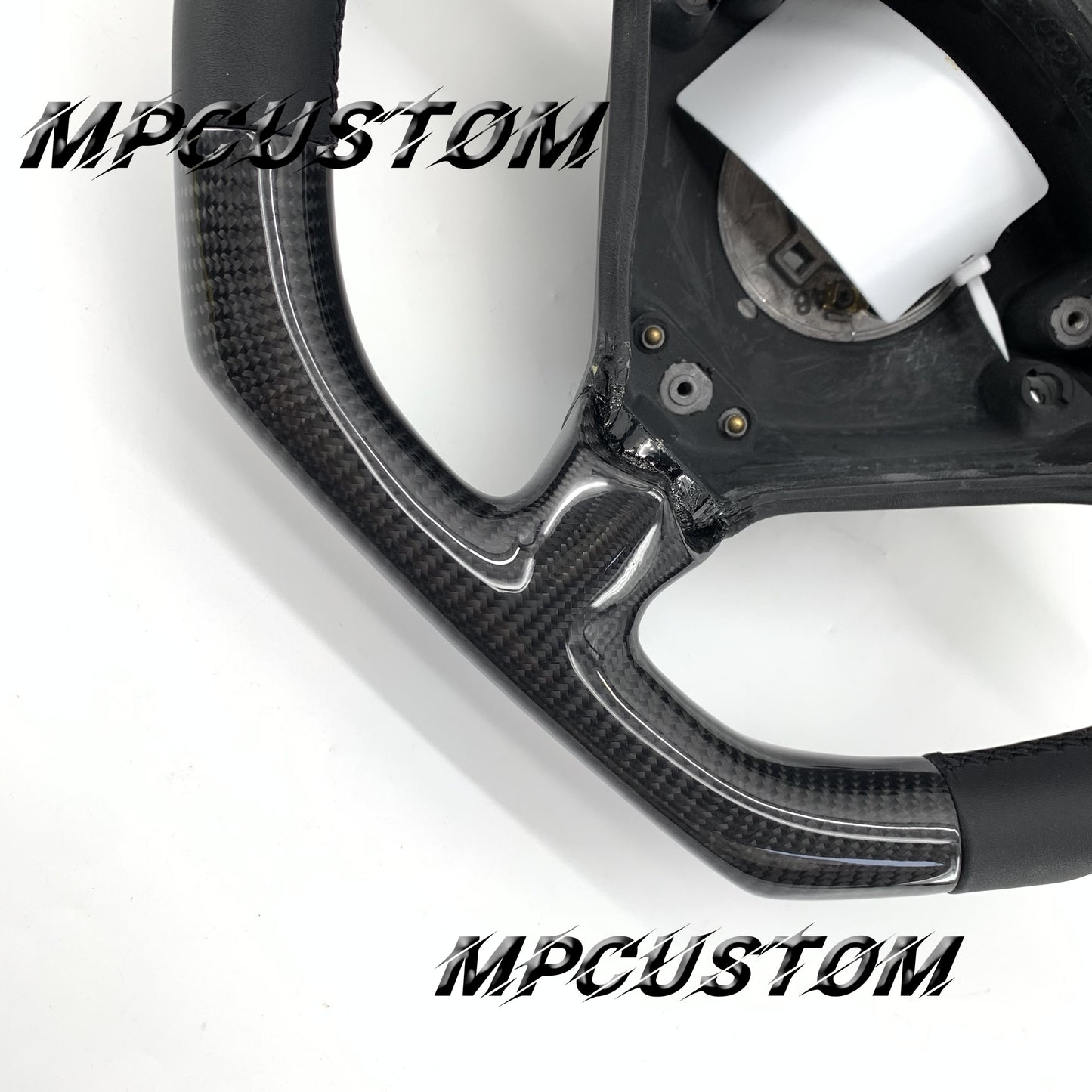 Mpcustom for Porsche 996 carbon fiber steering wheel white stripe line