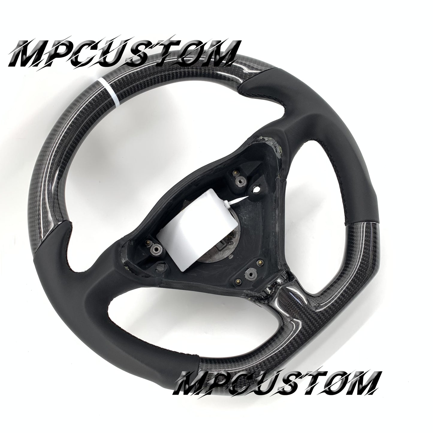 Mpcustom for Porsche 996 carbon fiber steering wheel white stripe line