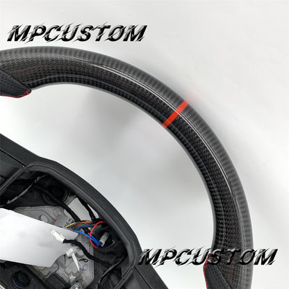 Mpcustom for Ford F150 carbon fiber steering wheel red stripe line and gloss