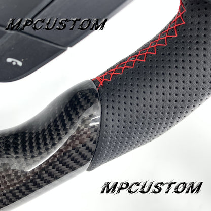 Mpcustom for Ford F150 carbon fiber steering wheel red stripe line and gloss