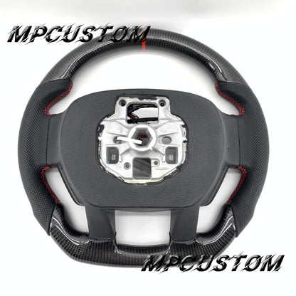 Mpcustom for Ford F150 carbon fiber steering wheel red stripe line and gloss