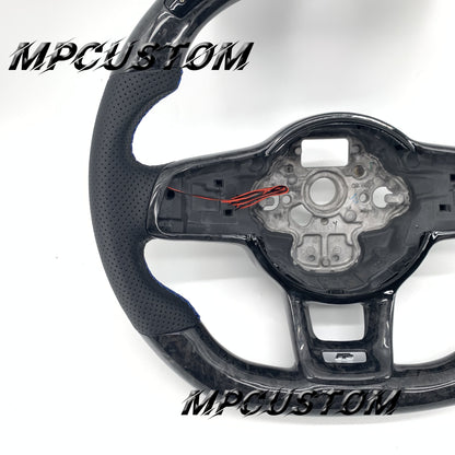 Mpcustom for Volkswagen MK7 2015-2019 carbon fiber steering wheel led and round top