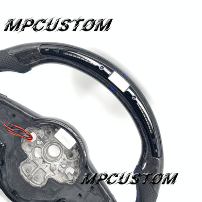 Mpcustom for Volkswagen MK7 2015-2019 carbon fiber steering wheel led and flat bottom